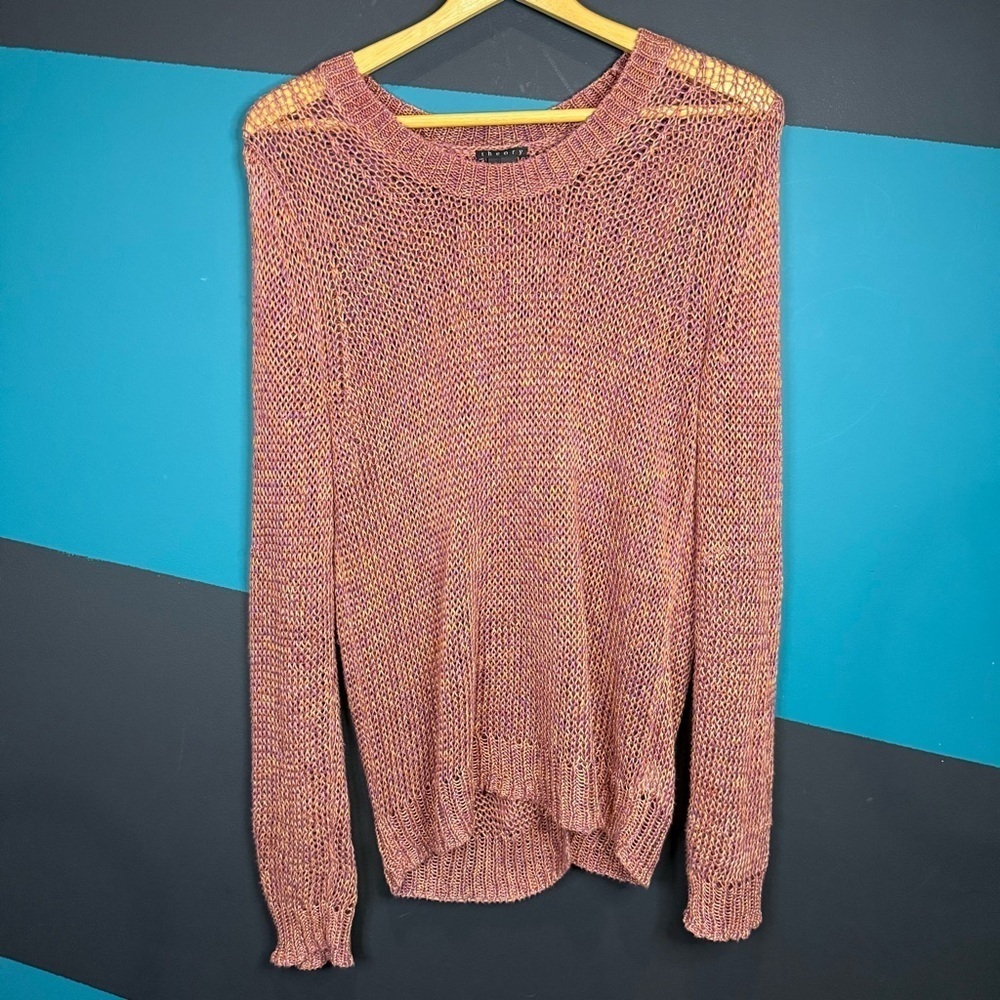 Theory Mauve Knit Sweater size Large linen